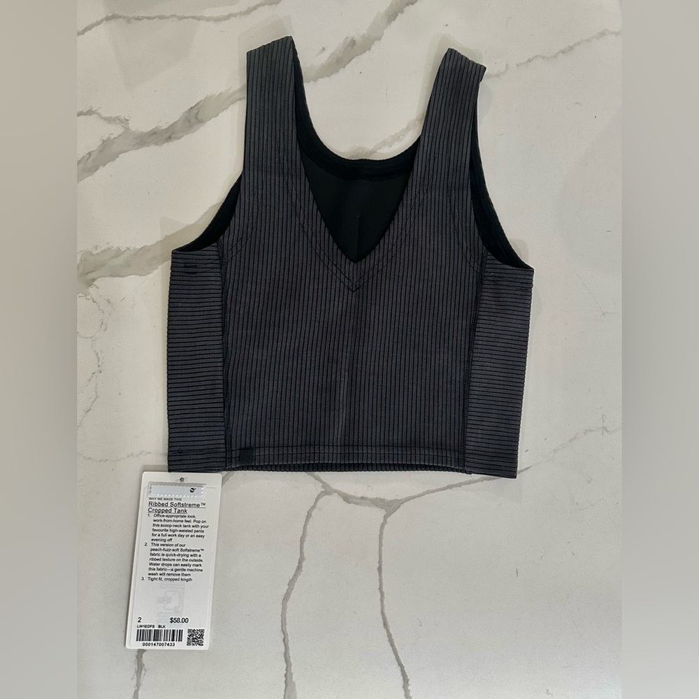 Lululemon Ribbed Softstreme T™
Cropped Tank Size 2